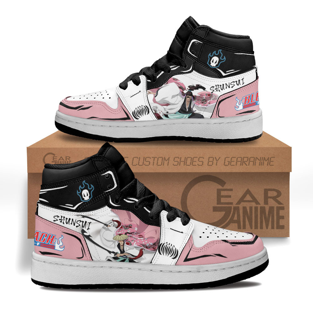 Shunsui Kyoraku Custom Anime Kids High-Top Leather Sneakers