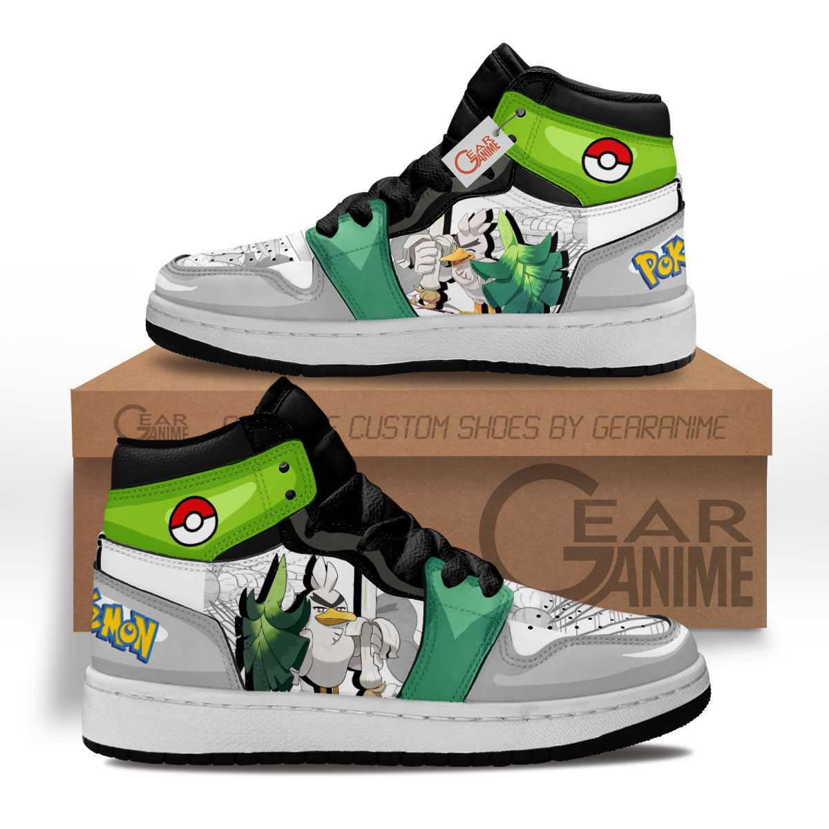 Sirfetch'd Custom Anime Kids High-Top Leather Sneakers