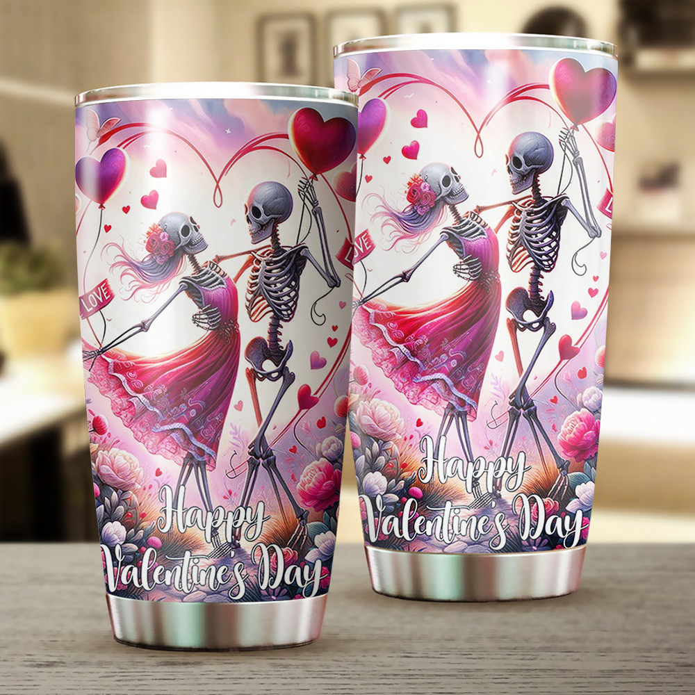 Skeleton Couple Valentine’s Day Tumbler