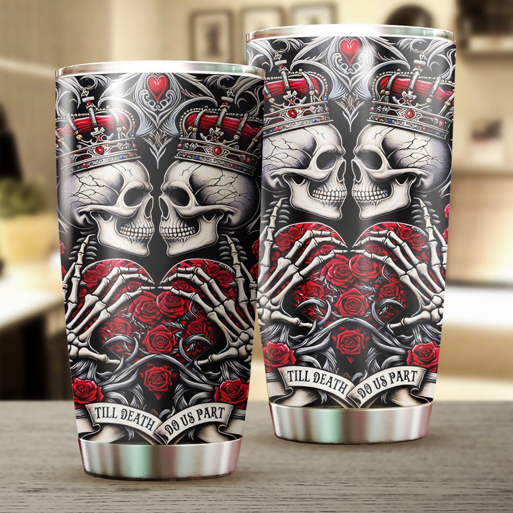 Skull Couple Happy Valentine’s Day Tumbler Gifts For Him Her