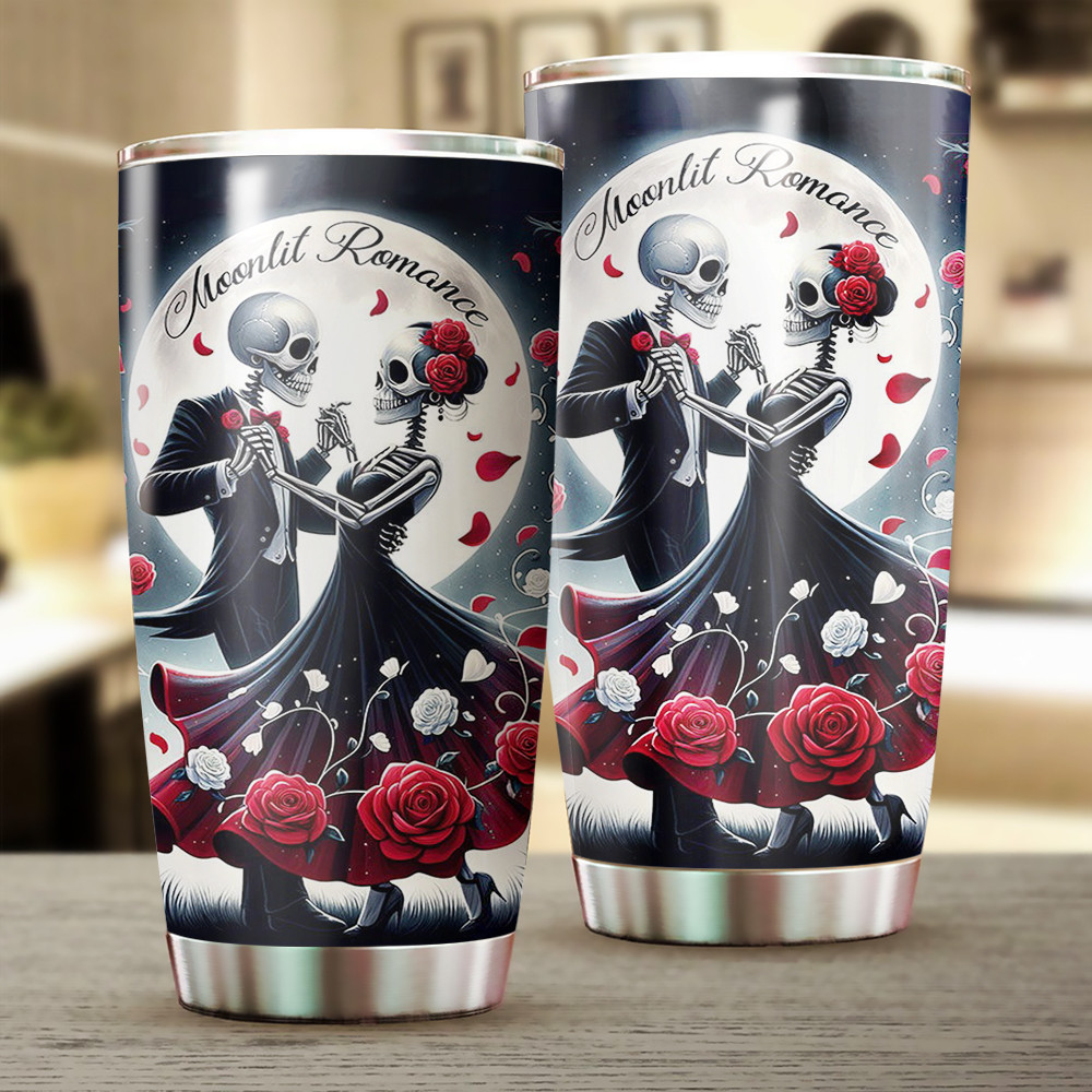 Skull Couple Valentine’s Day Love Never Dies Tumbler Gifts For Him Her