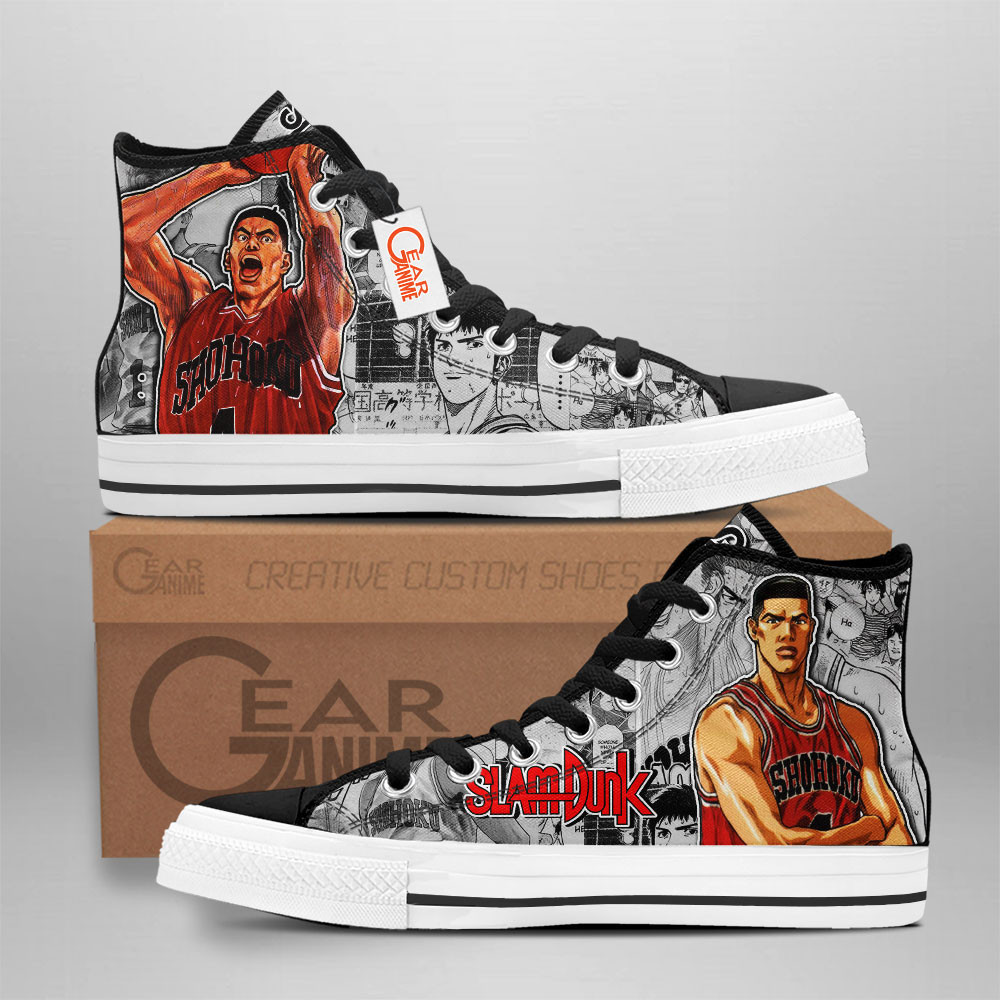 Slam Dunk Akagi Takenori Custom Anime High-Top Canvas Shoes NTT090