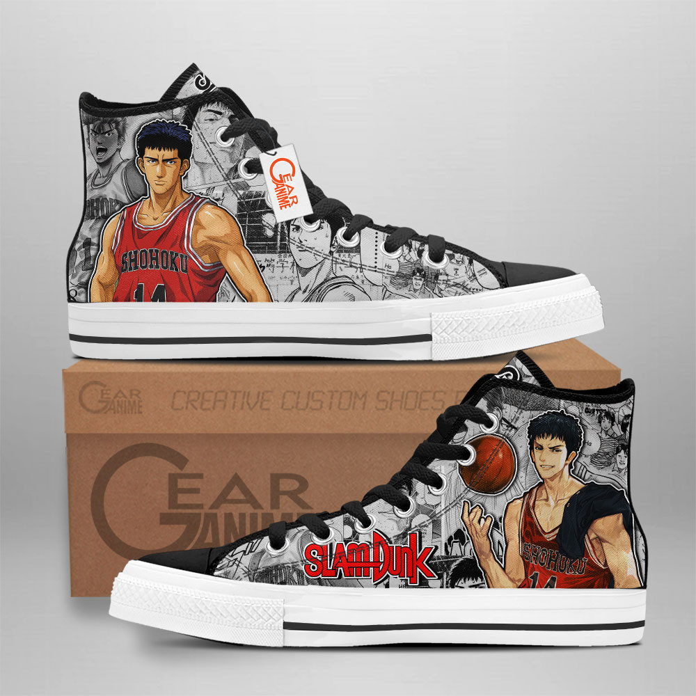 Slam Dunk Hisashi Mitsui Custom Anime High-Top Canvas Shoes NTT090