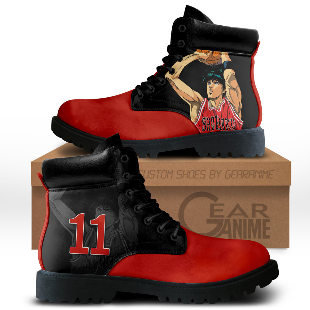 Slam Dunk Rukawa Kaede Custom Anime Combat Boots NTT211