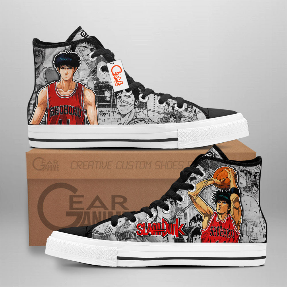 Slam Dunk Rukawa Kaede Custom Anime High-Top Canvas Shoes NTT090