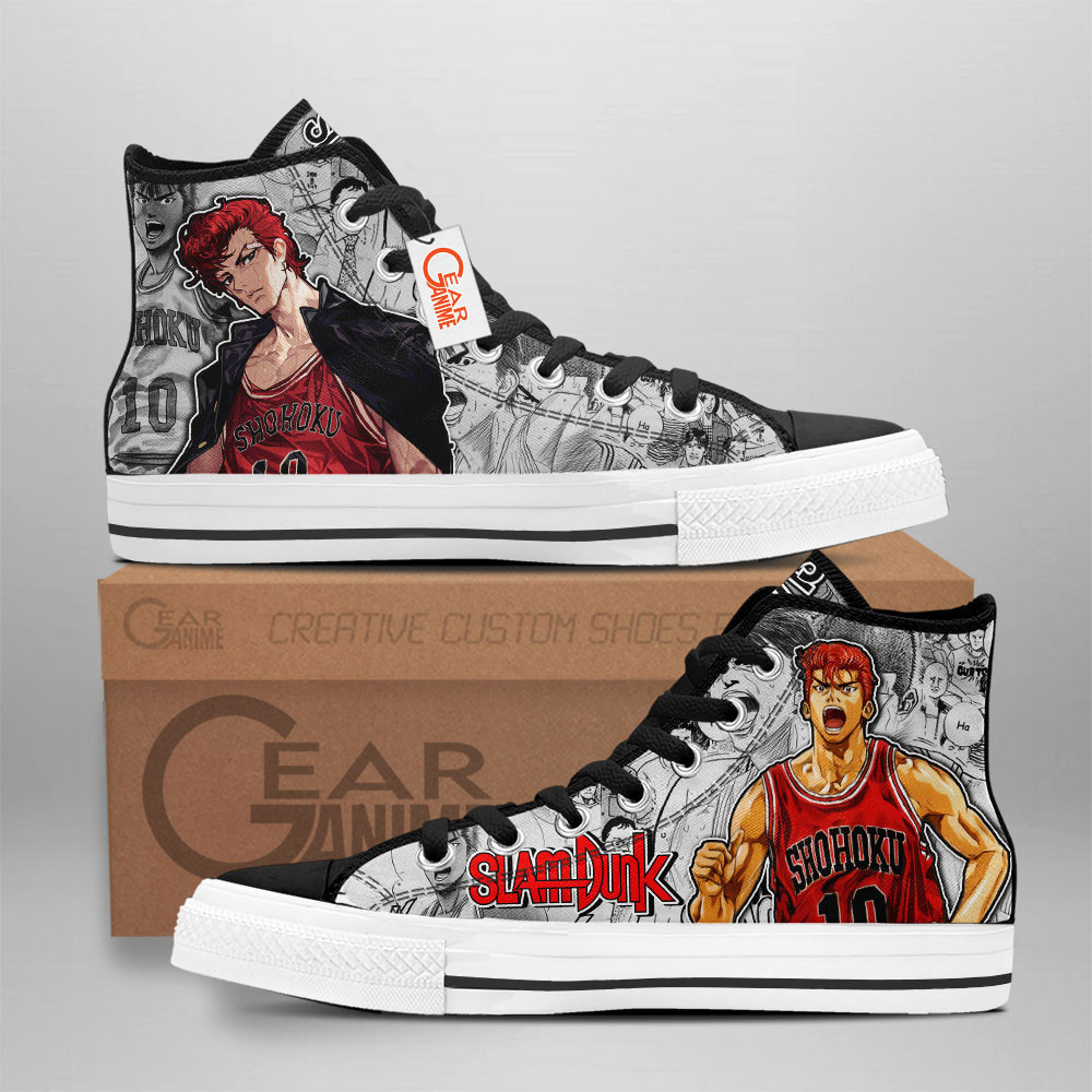 Slam Dunk Sakuragi Hanamichi Custom Anime High-Top Canvas Shoes NTT090