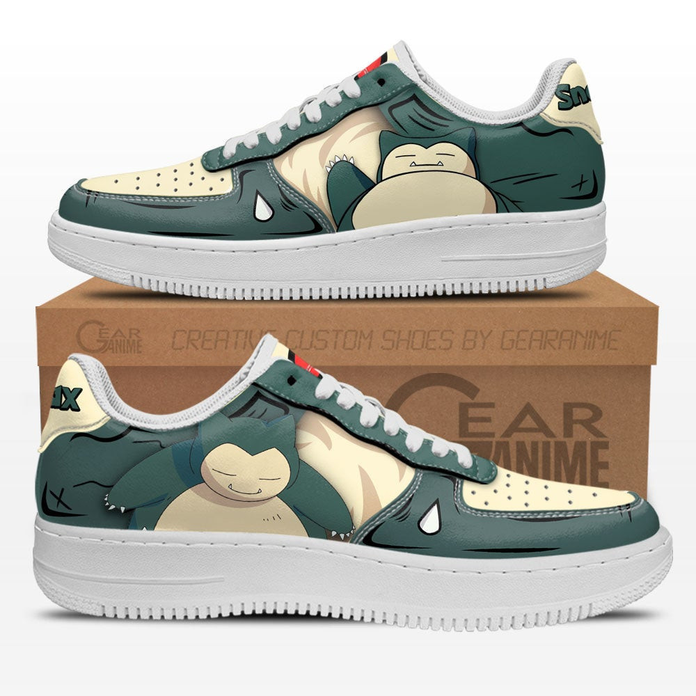 Sleeping Snorlax Custom Anime Low-Top Leather Sneakers