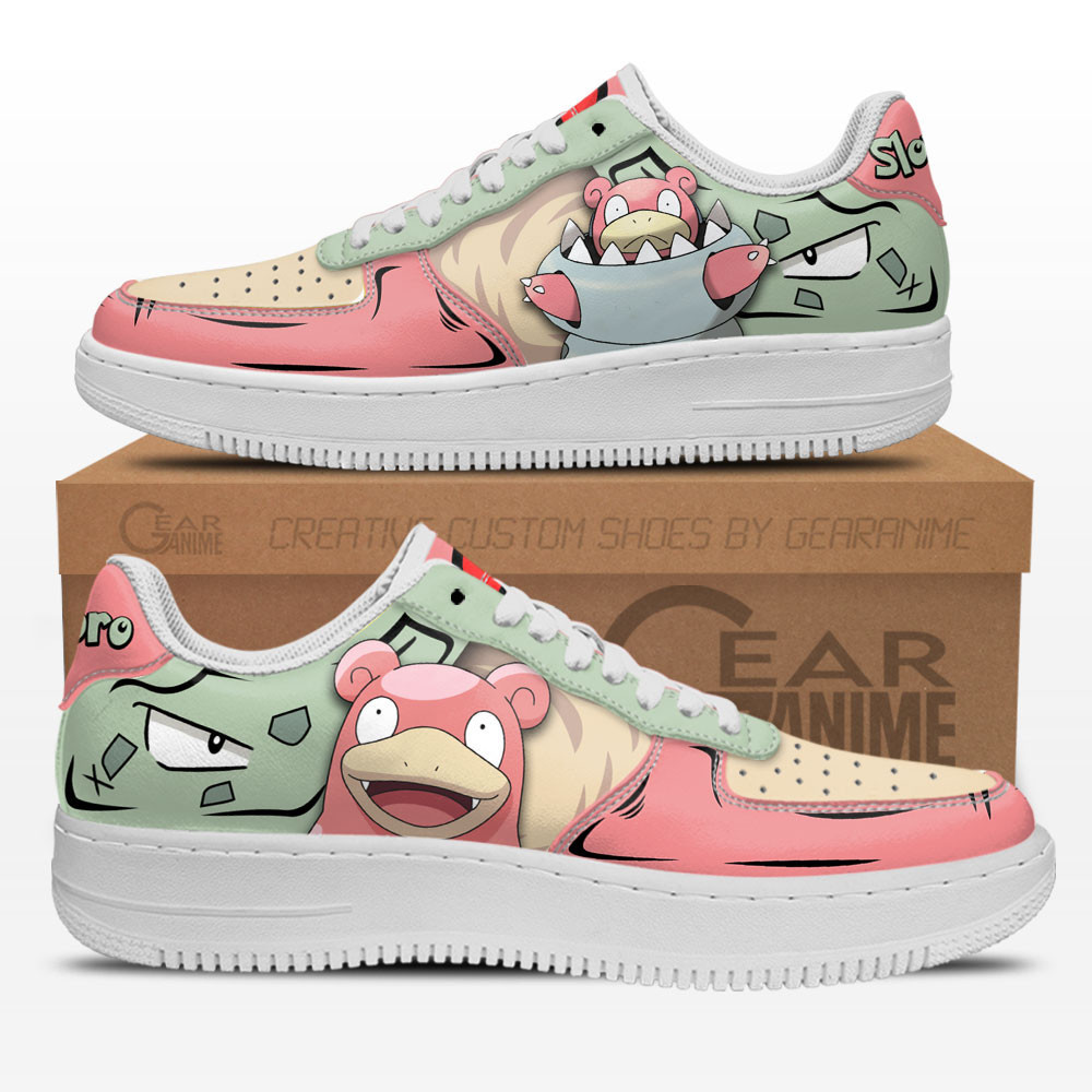 Slowbro Custom Anime Low-Top Leather Sneakers