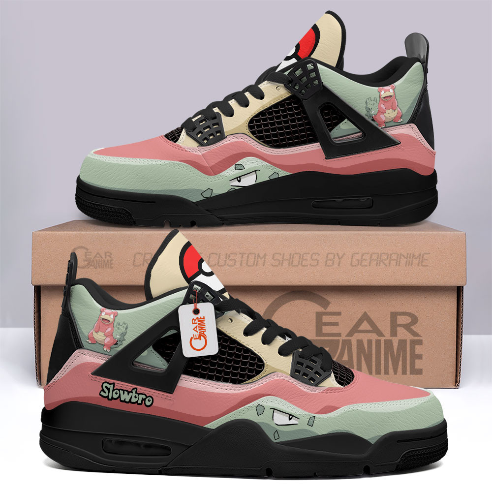 Slowbro Retro 4 Leather Sneakers Custom Name
