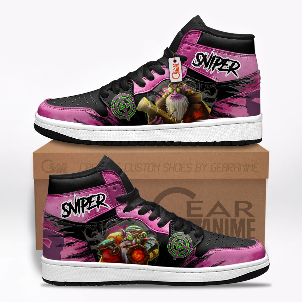 Sniper Custom Gaming High-Top Leather Sneakers For Dota 2 Fans