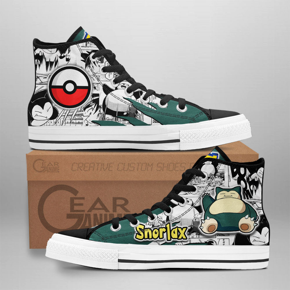 Snorlax Custom Anime High-Top Canvas Shoes