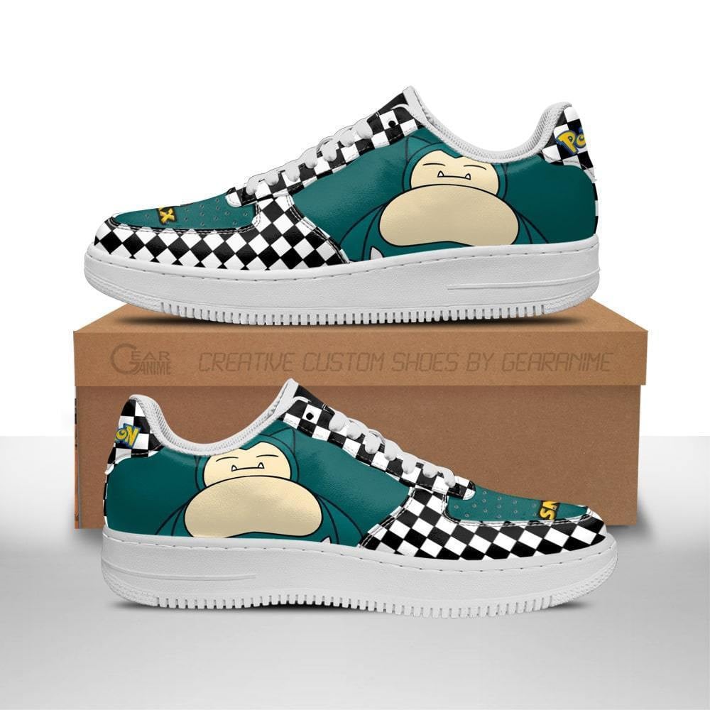 Snorlax Custom Anime Low-Top Leather Sneakers