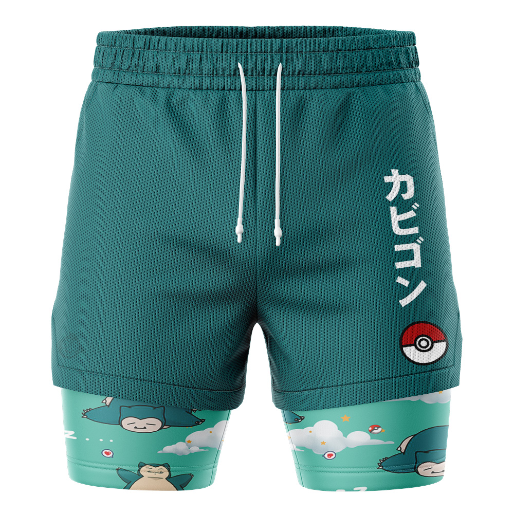 Snorlax Pattern Pokemon 2-in-1 Performance Shorts