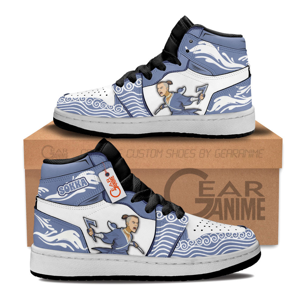 Sokka Custom Anime Kids High-Top Leather Sneakers