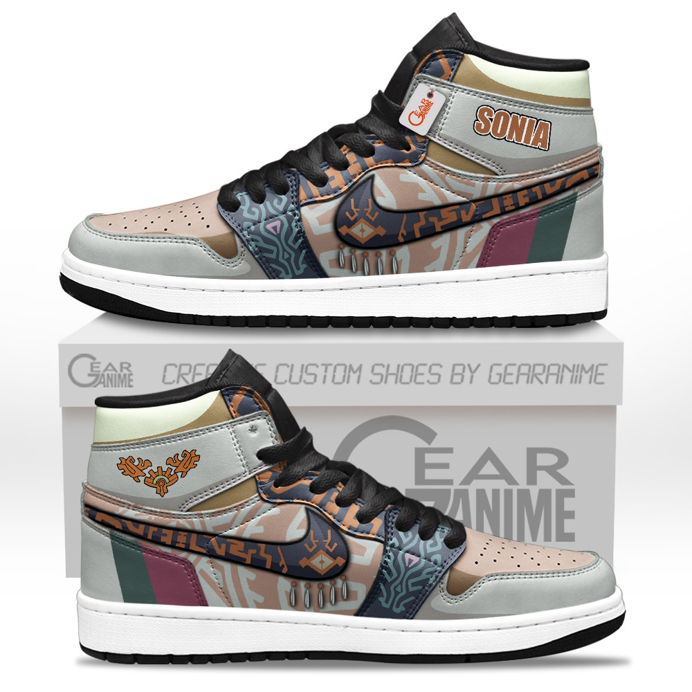 Sonia Custom Gaming High-Top Leather Sneakers Zelda