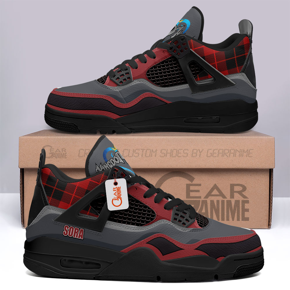 Sora Retro 4 Leather Sneakers Kingdom Hearts Custom Name