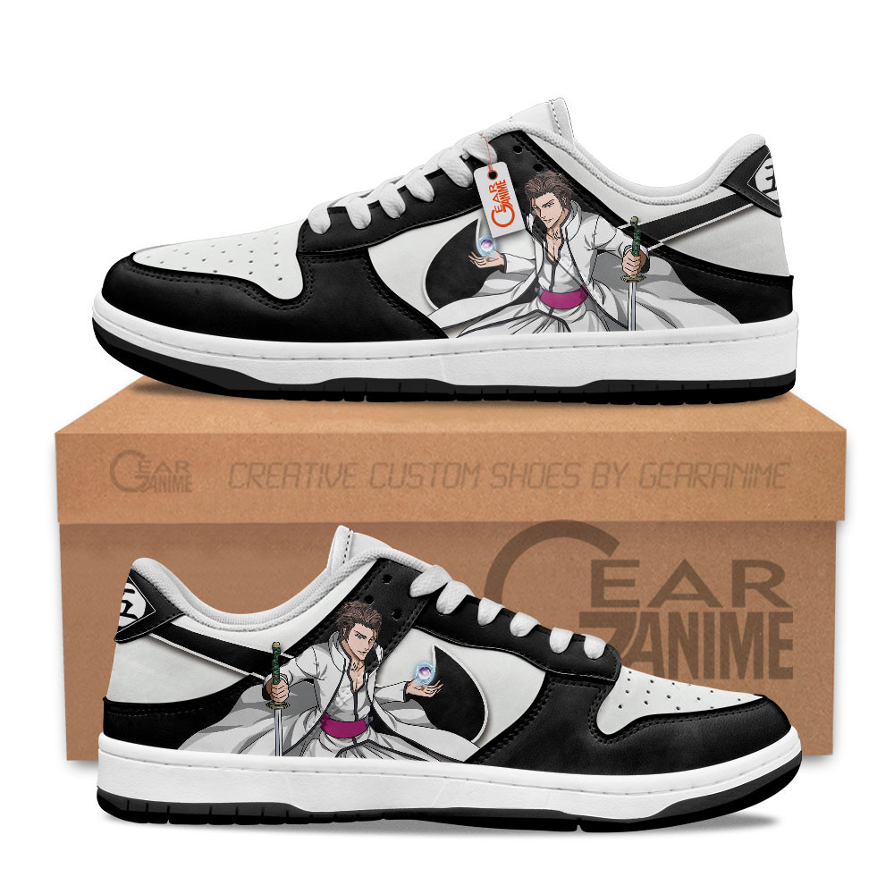 Sosuke Aizen Custom Anime Low-Top Skate Sneakers