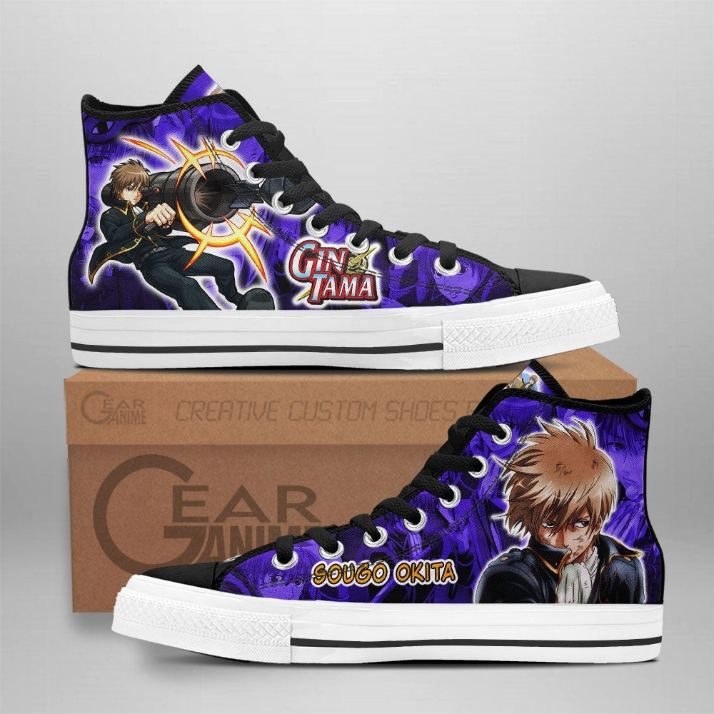 Sougo Okita Custom Anime High-Top Canvas Shoes