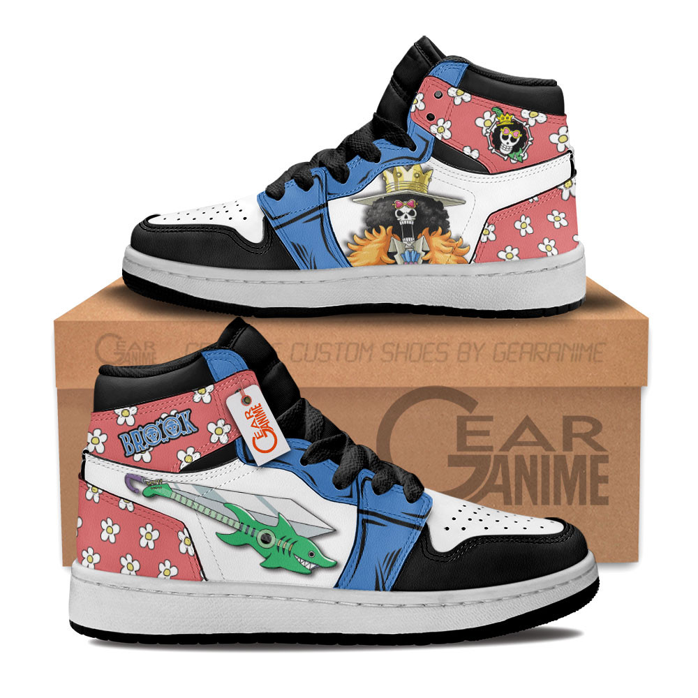 Soul King Brook Custom Anime Kids High-Top Leather Sneakers