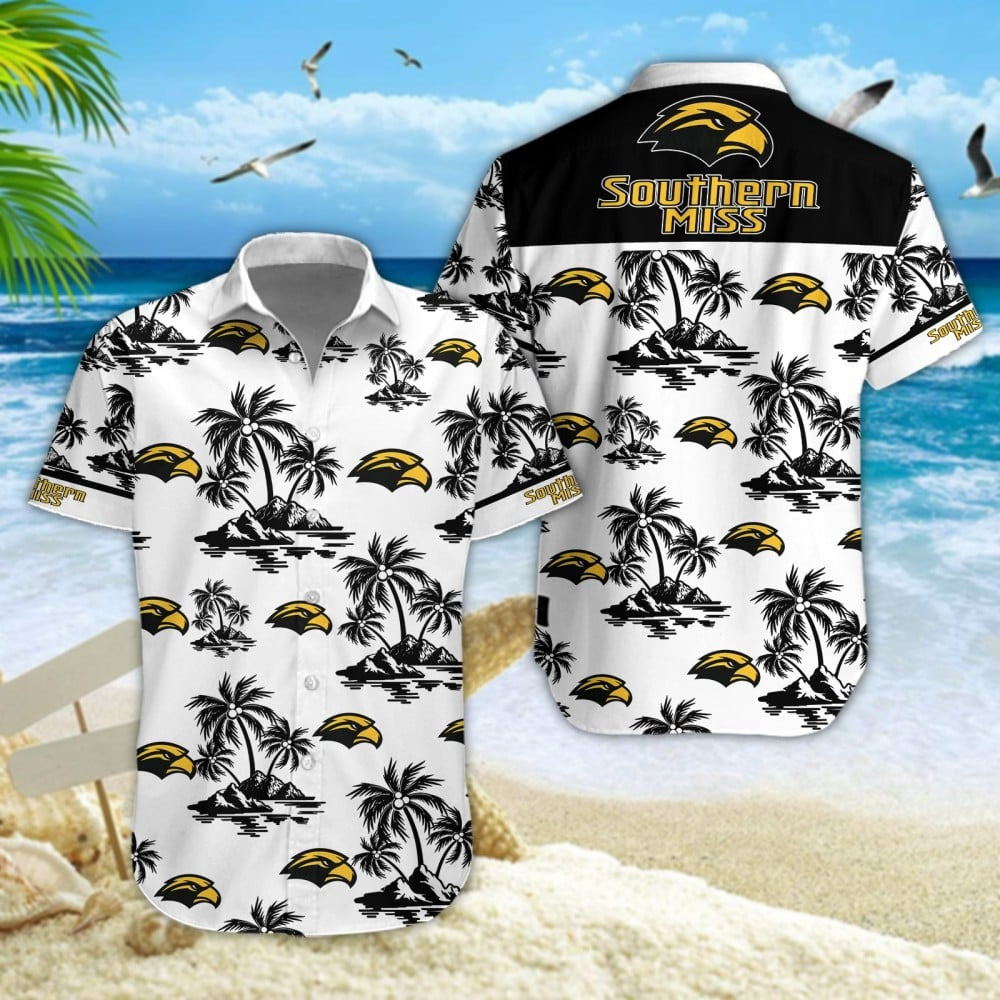 Southern Miss Golden Eagles Football Hawaiian Tropical Game Day Gift For Dad