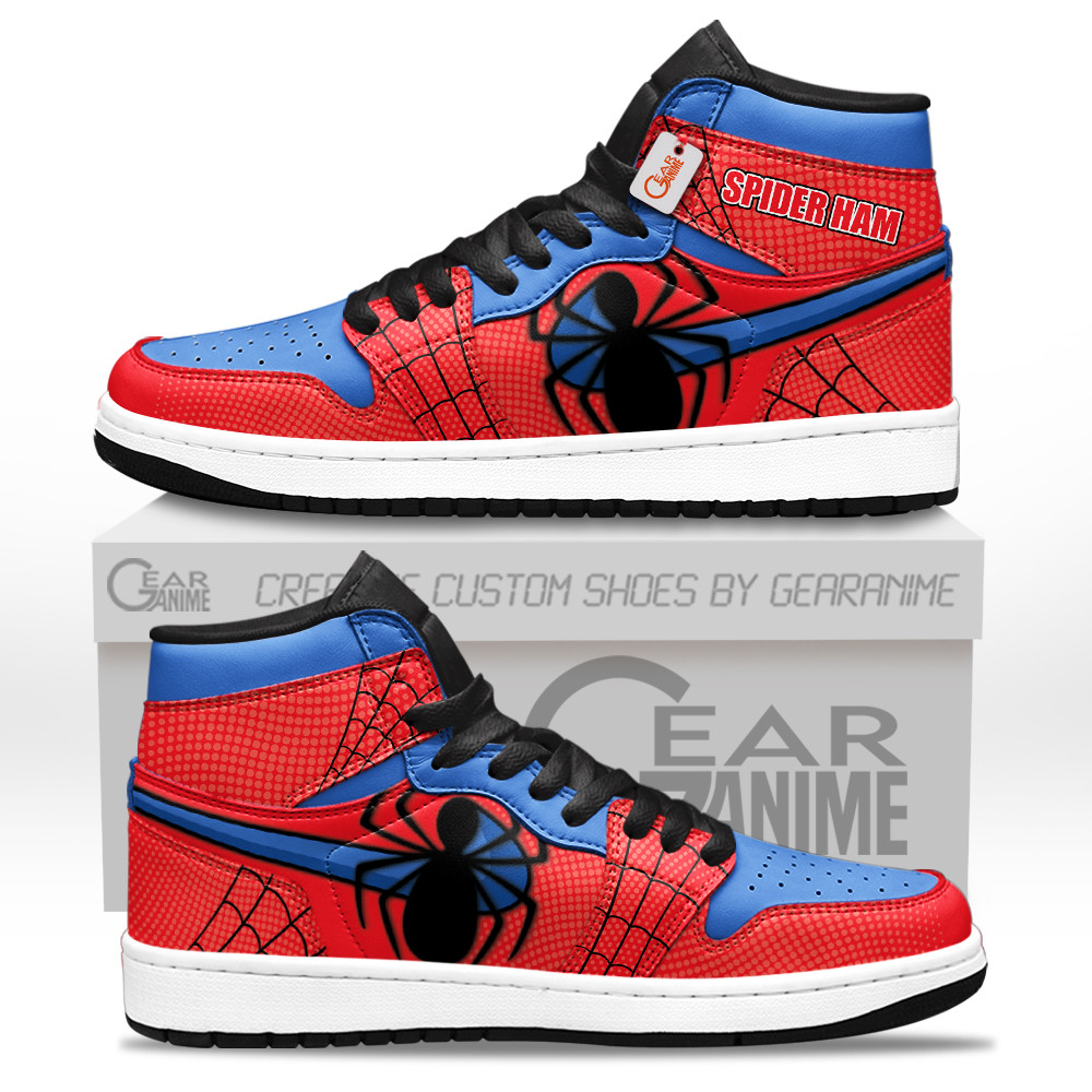 Spider Ham Personalized Custom High-Top Leather Sneakers
