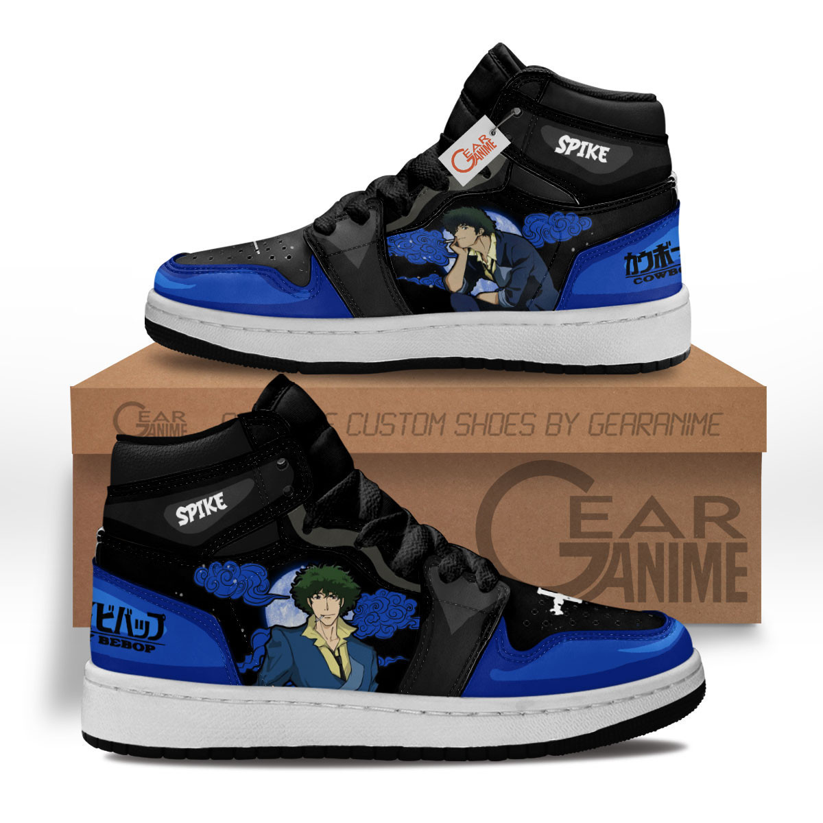 Spike Spiegel Custom Anime Kids High-Top Leather Sneakers MV1503