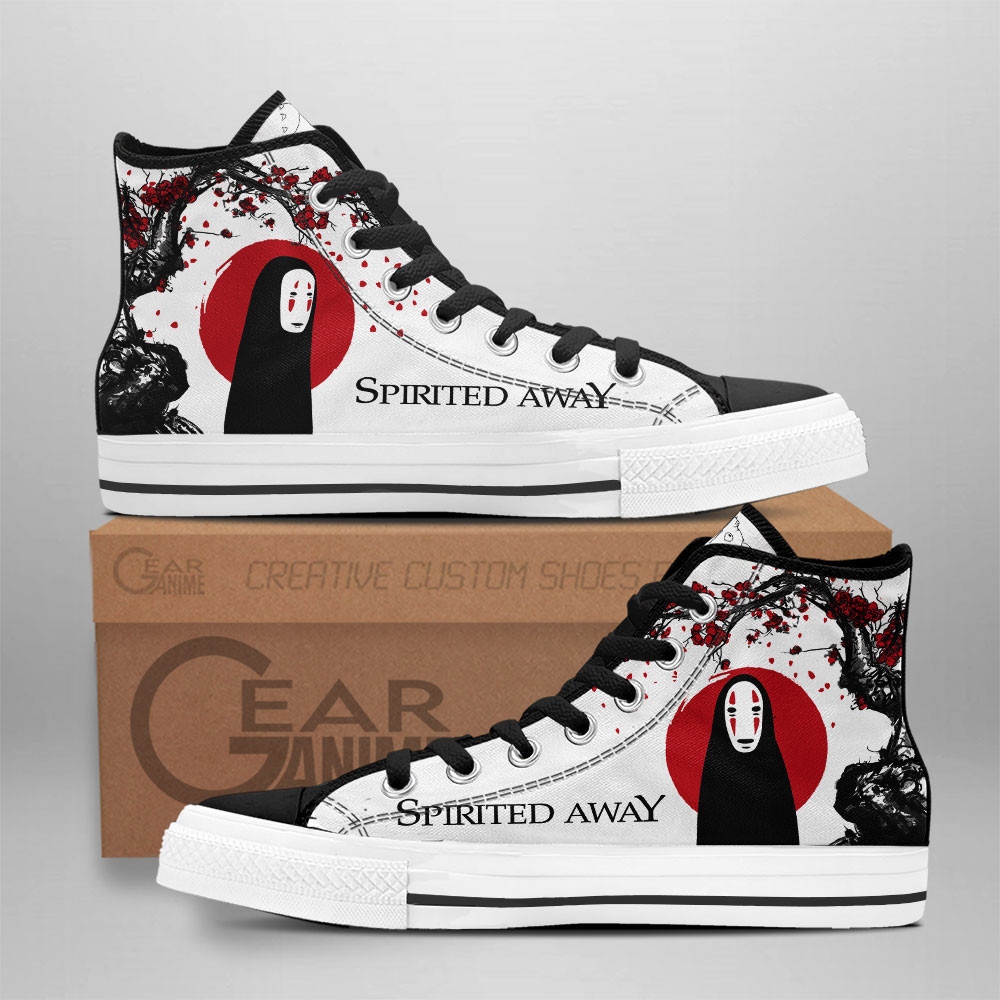 Spirited Away Kaonashi Custom Anime High-Top Canvas Shoes NTT060
