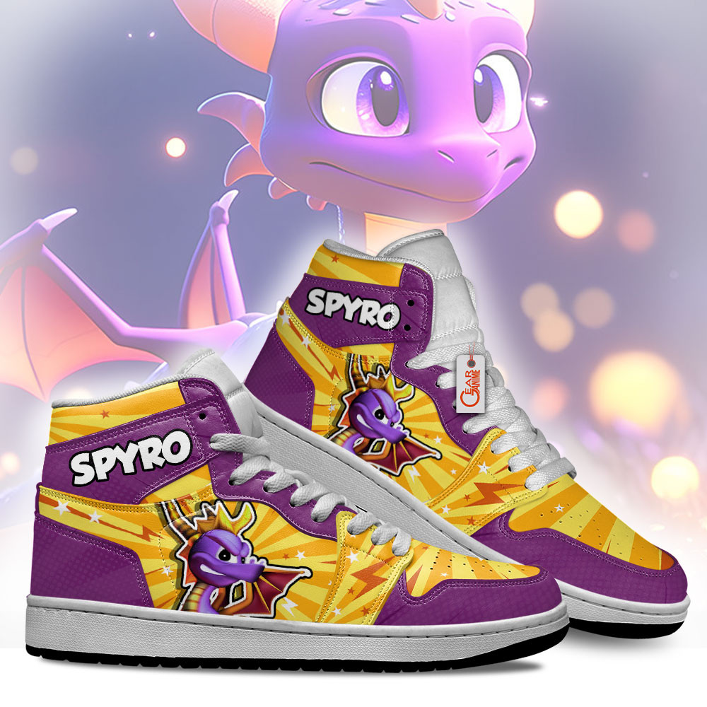 Spyro Custom Gaming High-Top Leather Sneakers For Video Game Fans