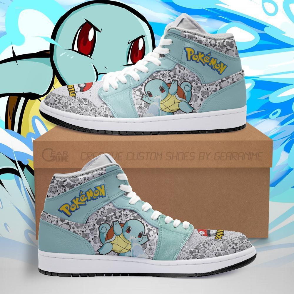 Squirtle Custom Anime High-Top Leather Sneakers PT04