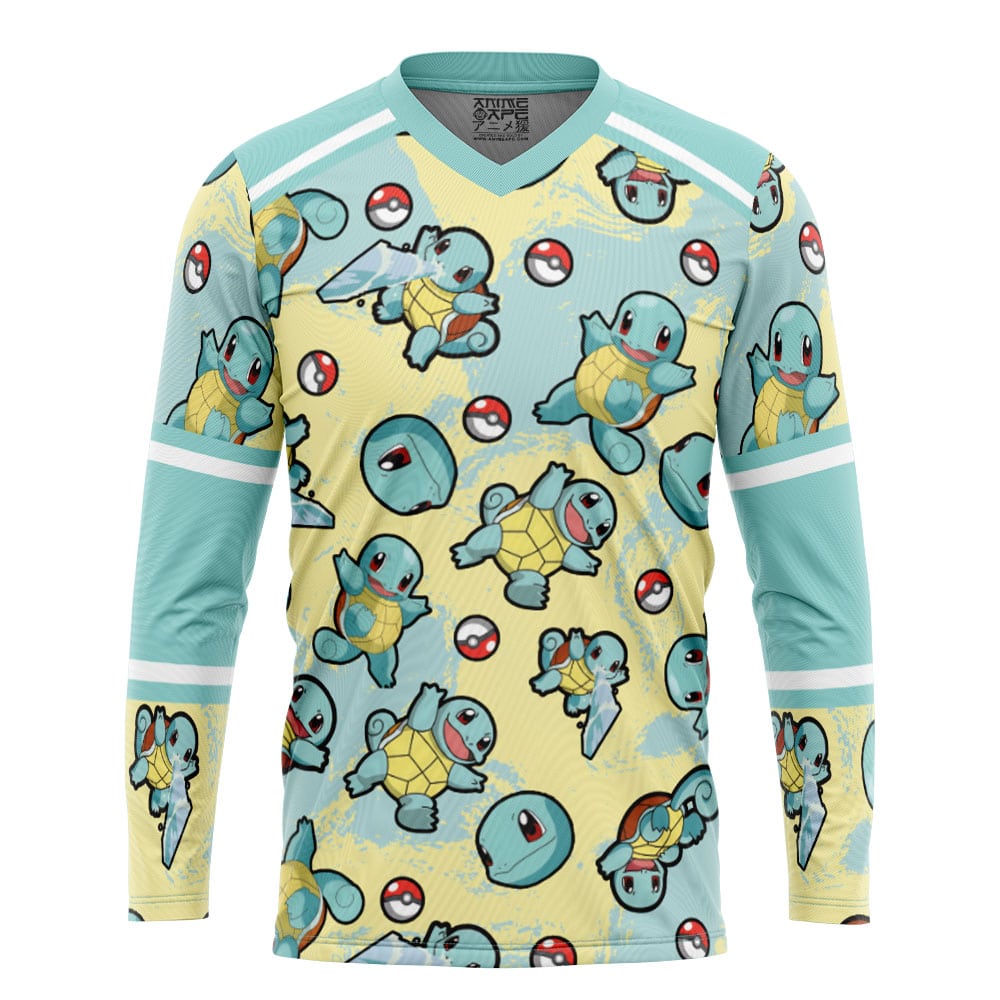 Squirtle Pattern Pokemon Hockey Jersey