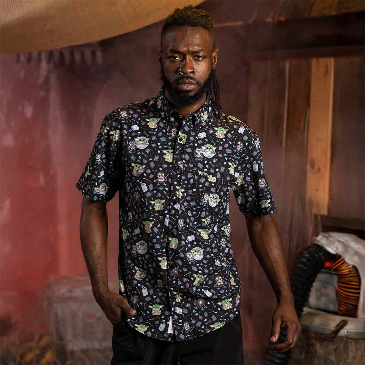 Star Wars Day Merch Frik And Grogu Men's Hawaiian Shirt Fathers Day Ideas