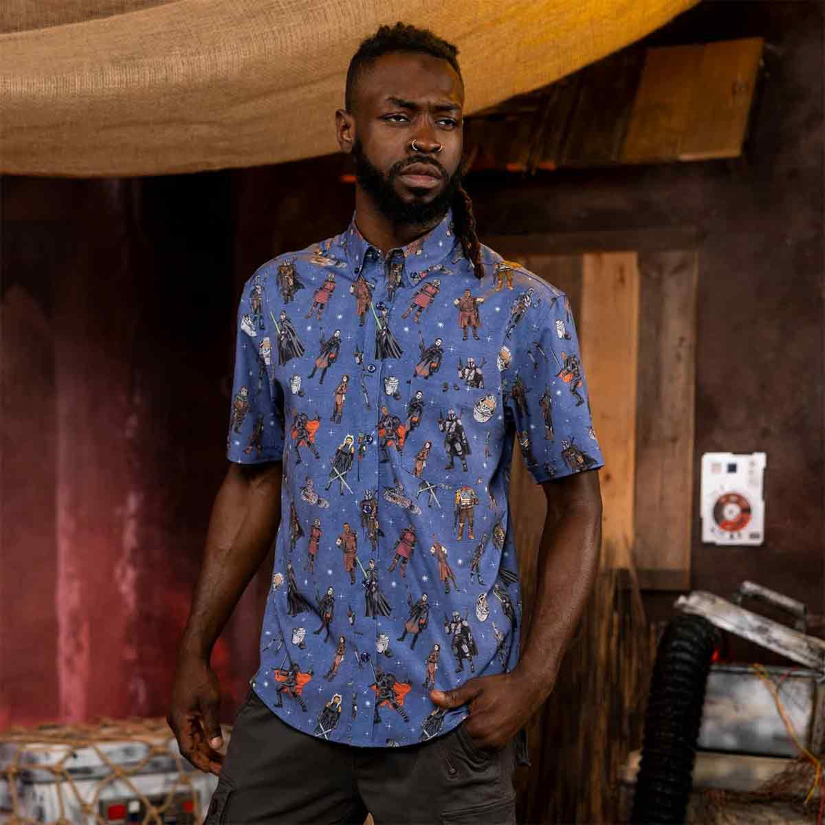 Star Wars Day Merch Retro Mando Hawaiian Shirt Marvel Fans Gift for Husband