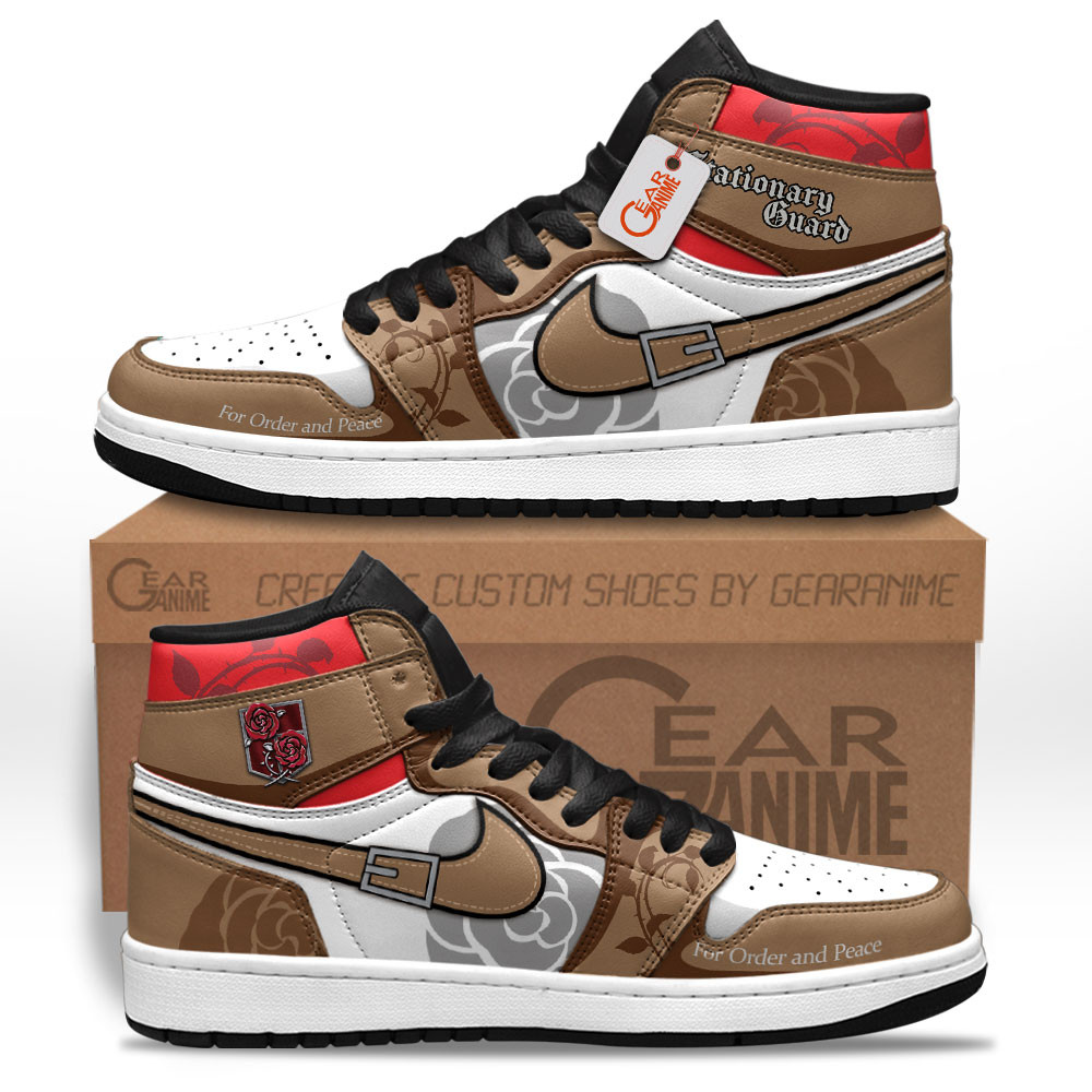 Stationary Guard High-Top Leather Sneakers Custom Name