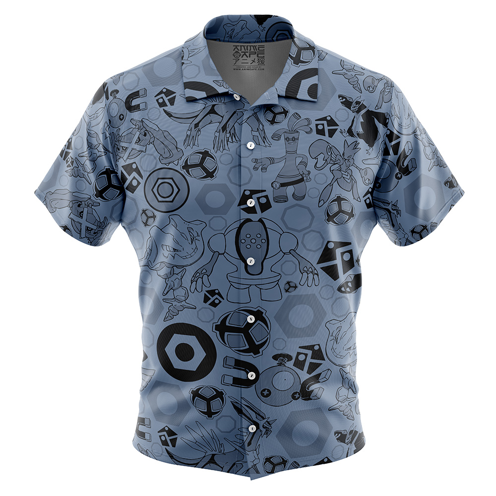 Steel Pokemon Button Up Hawaiian Shirt