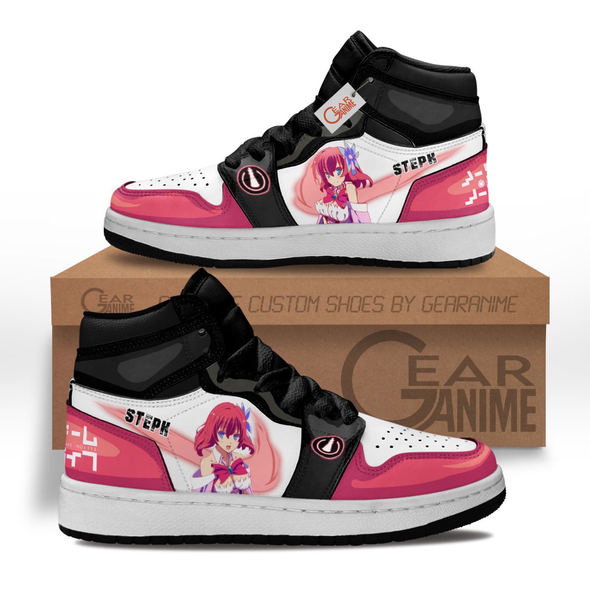 Stephanie Dola Custom Anime Kids High-Top Leather Sneakers