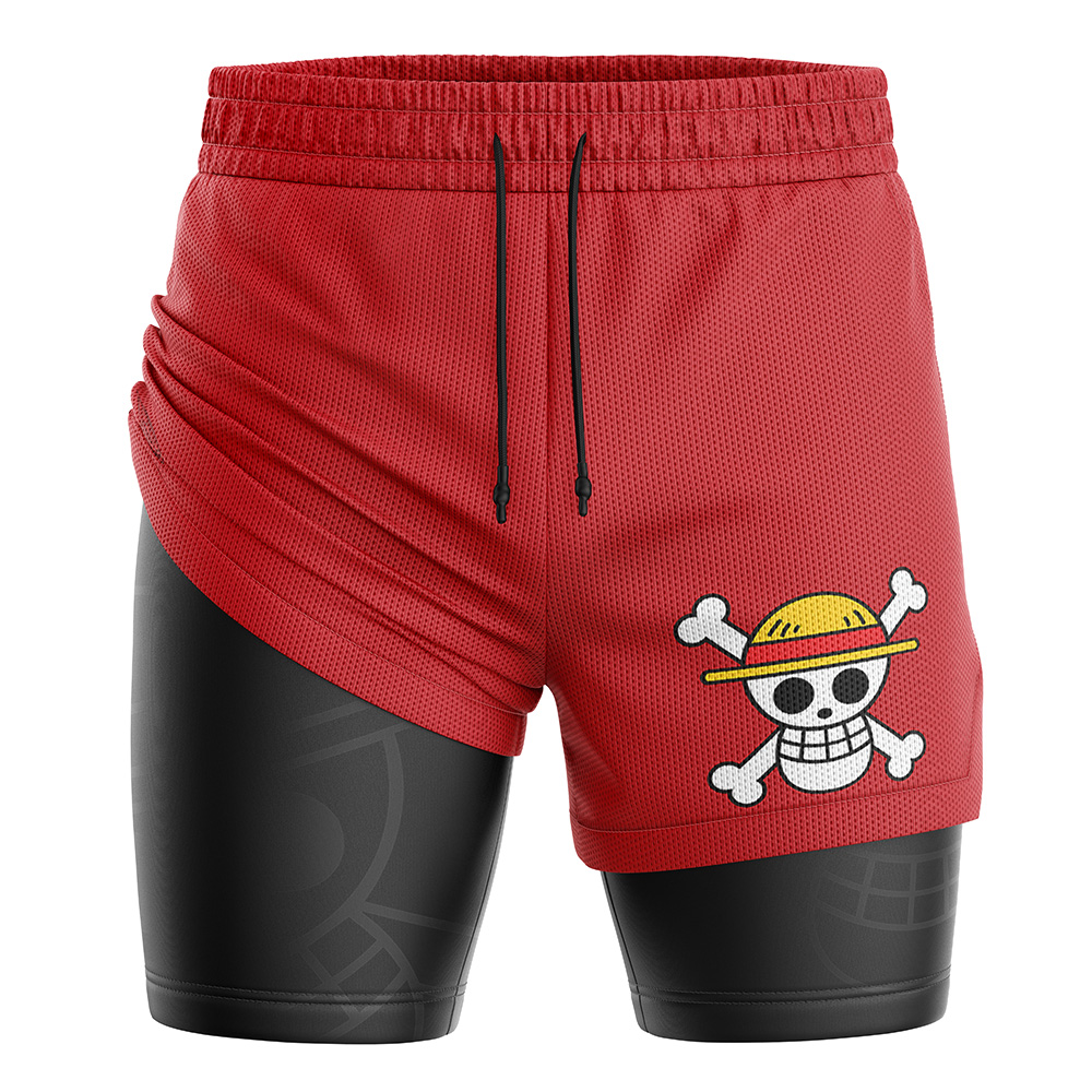 Straw Hats Luffy One Piece 2-in-1 Performance Shorts