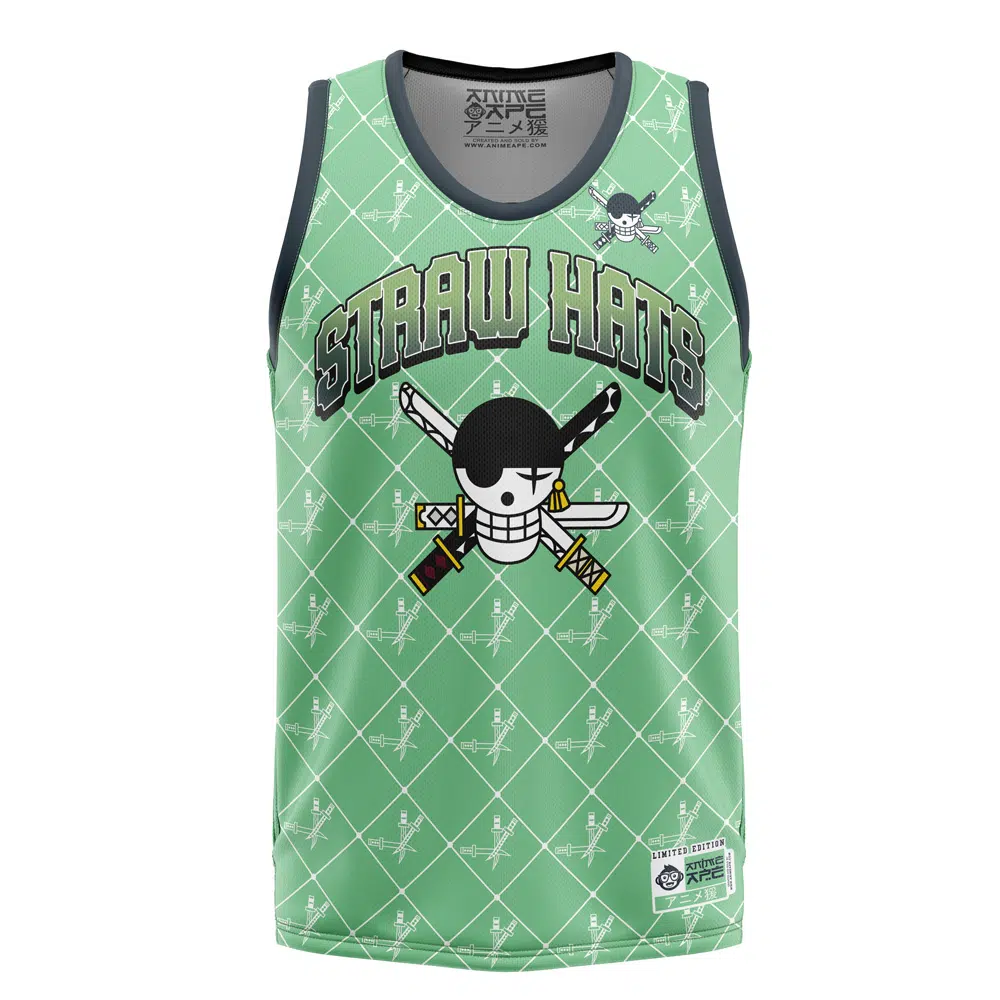 Straw Hats Zoro One Piece Basketball Jersey
