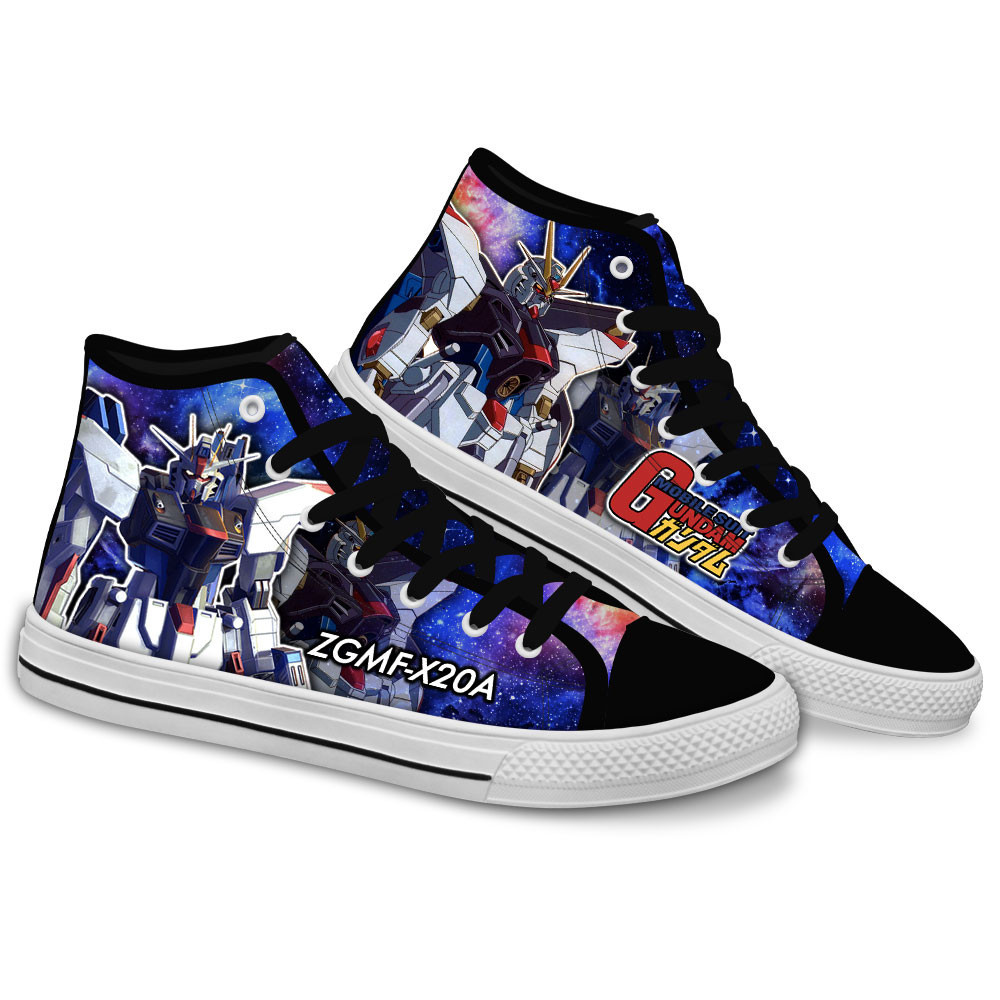 Strike Freedom Gundam Custom Anime High-Top Canvas Shoes