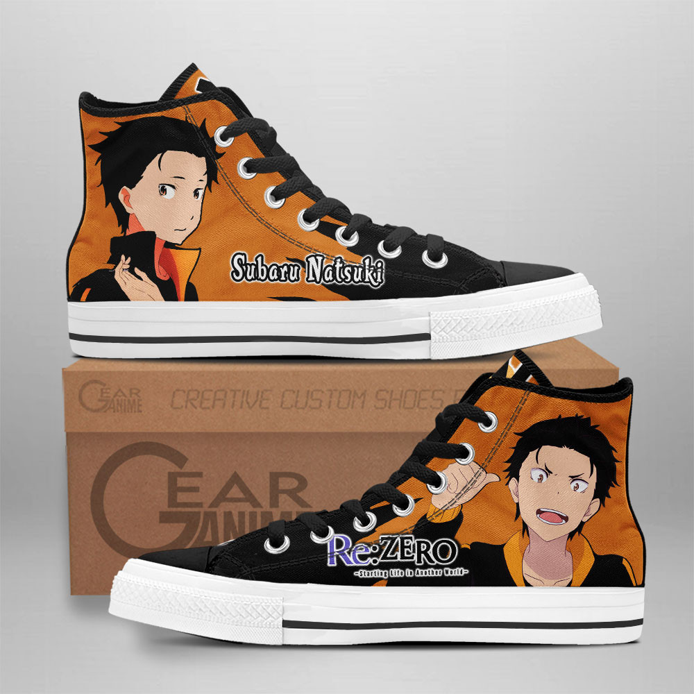 Subaru Natsuki Custom Anime High-Top Canvas Shoes NTT091
