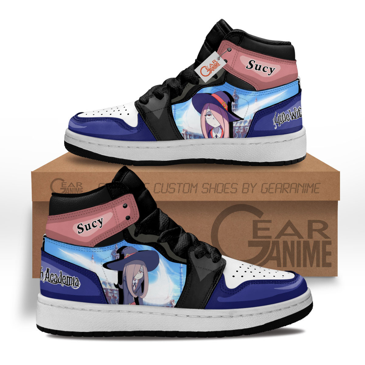 Sucy Manbavaran Custom Anime Kids High-Top Leather Sneakers MV2702