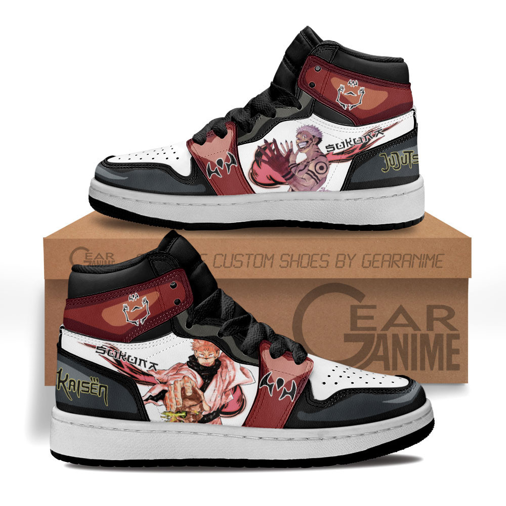 Sukuna Ryoumen Custom Anime Kids High-Top Leather Sneakers