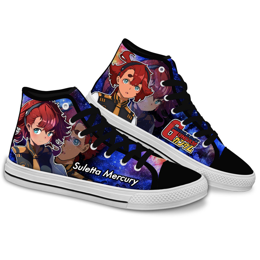 Suletta Mercury Custom Anime High-Top Canvas Shoes