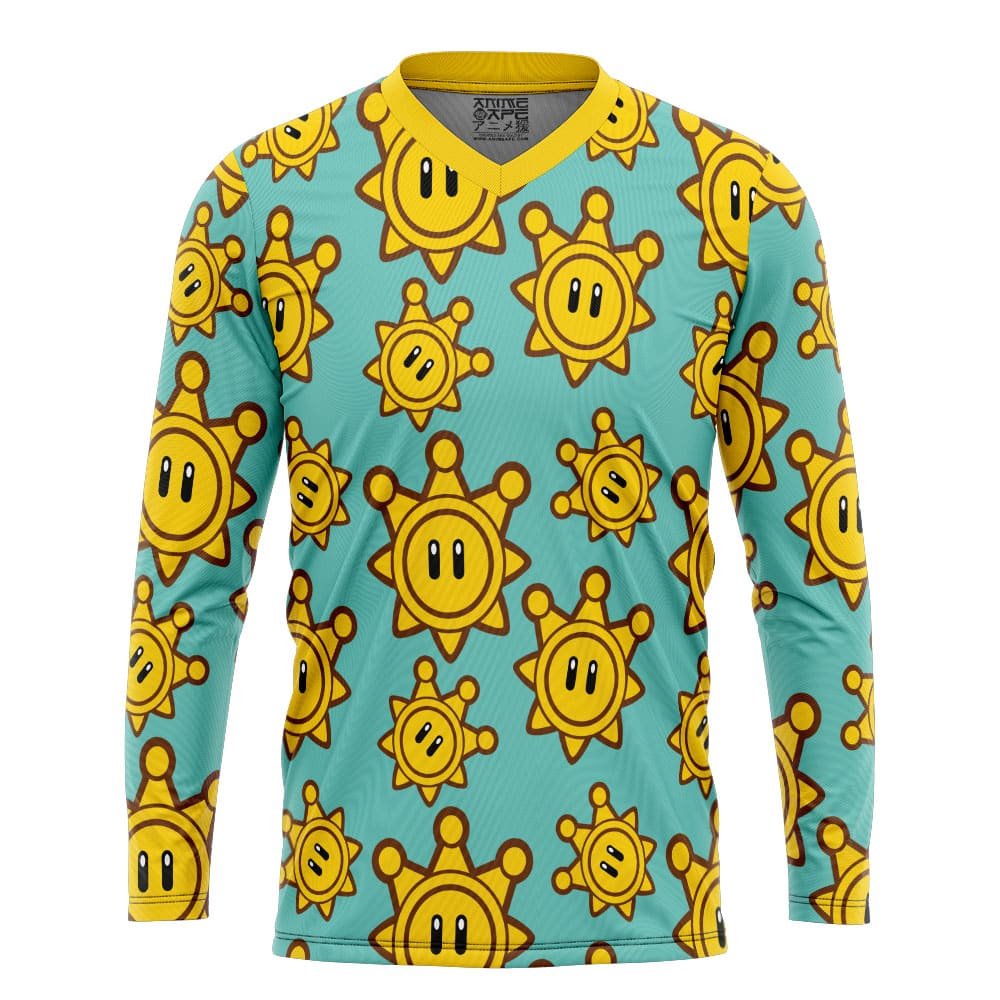 Sunshine Pattern Super Mario Hockey Jersey