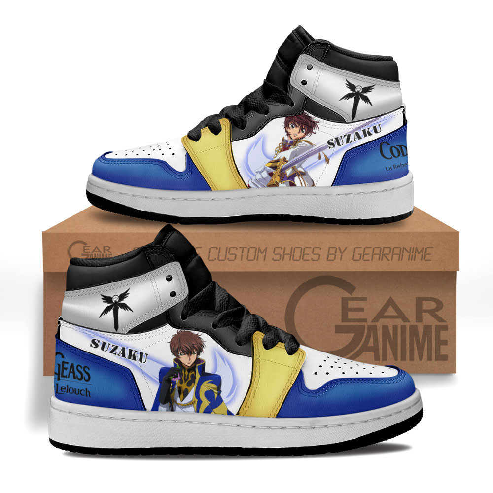 Suzaku Kururugi Custom Anime Kids High-Top Leather Sneakers MV2802