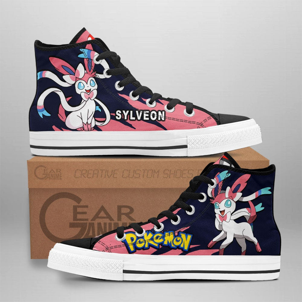 Sylveon Custom Anime High-Top Canvas Shoes