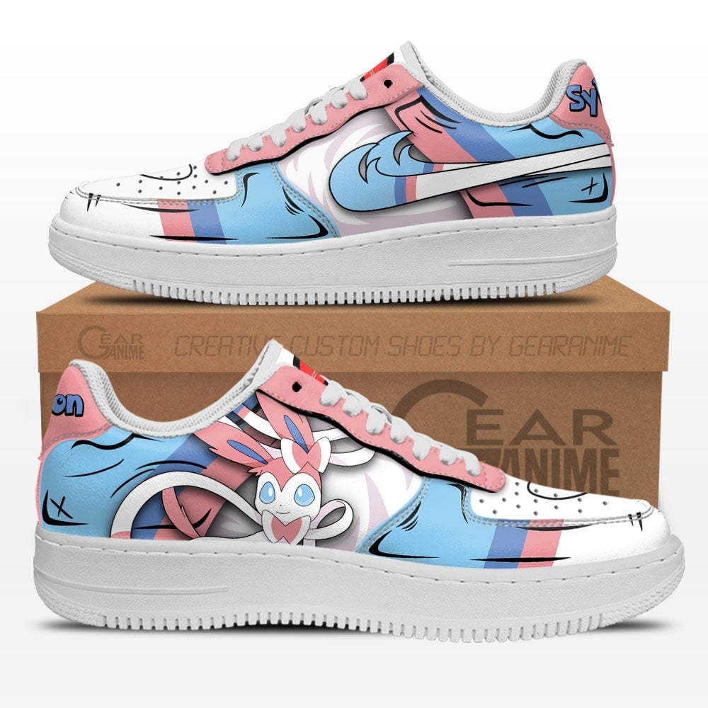Sylveon Custom Anime Low-Top Leather Sneakers