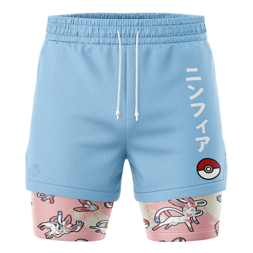 Sylveon Pattern Pokemon 2-in-1 Performance Shorts