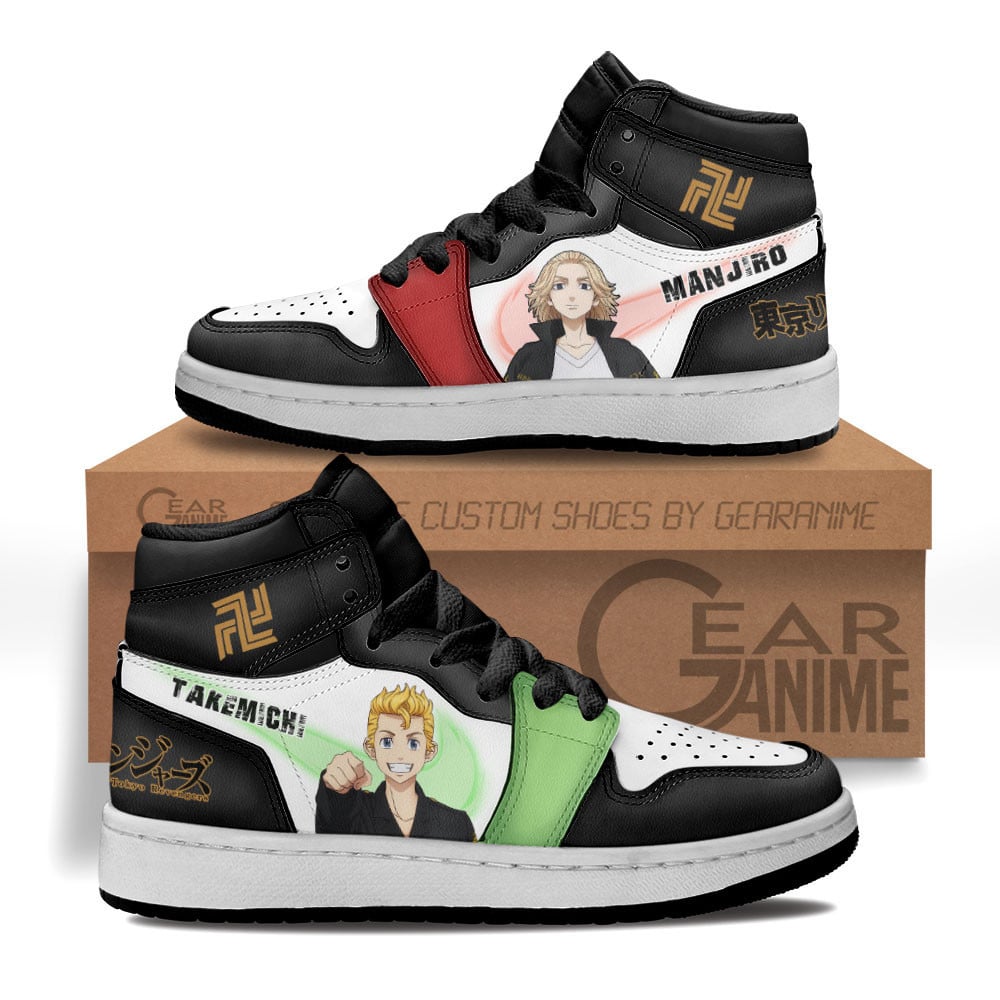 Takemichi and Mikey Custom Anime Kids High-Top Leather Sneakers MV2102