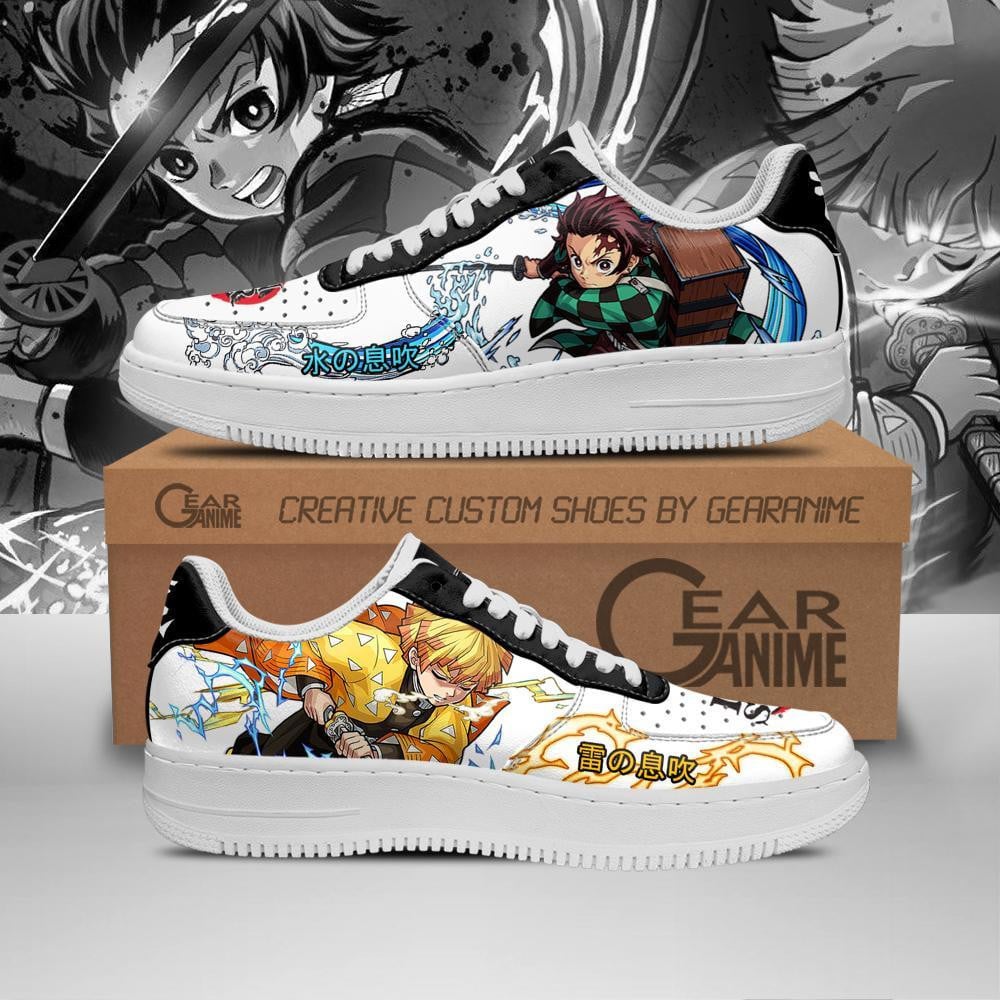 Tanjiro And Zenitsu Custom Anime Low-Top Leather Sneakers