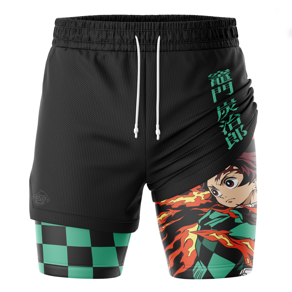 Tanjiro Kamado Sun Breathing Demon Slayer 2-in-1 Performance Shorts